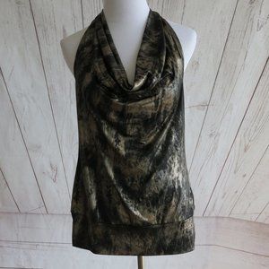 Poet Cowl Neck Studded Halter Top Blouse